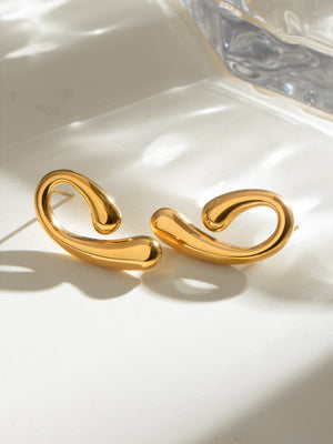 18K Gold-Plated Stainless Steel Geometric Shape Earrings